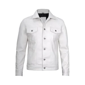 Men’s White Lambskin Leather Jacket