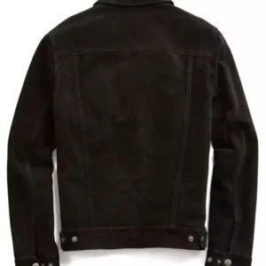 Men’s Black Suede Trucker Leather Jacket